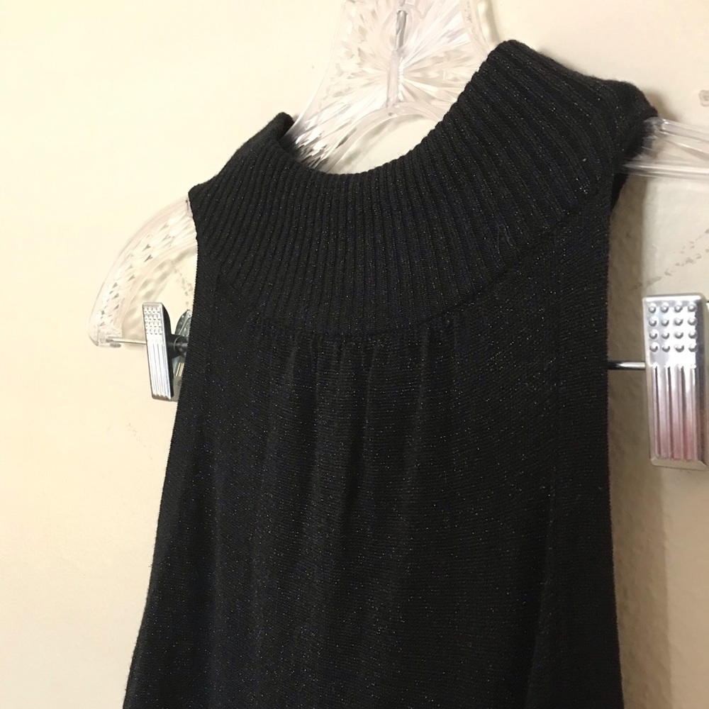 Light knit little black dress w/ ribbed mock neck